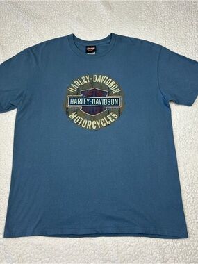 HARLEY-DAVIDSON T-Shirt Men's XL Blue Grand Canyon Sedona AZ Motorcycle Biker